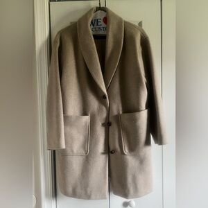 Lucky Brand Neutral Taupe Wool-Blend Coat